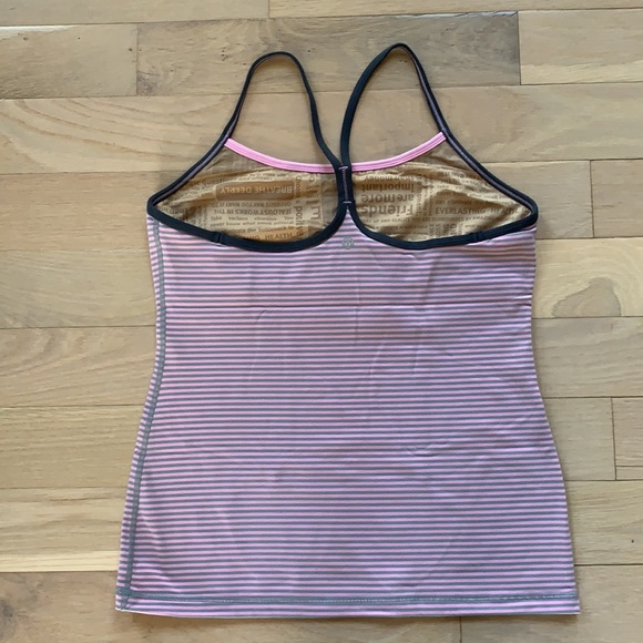 🍋 Lululemon Racerback Pink & Gray Top Size 10 - Picture 2 of 6